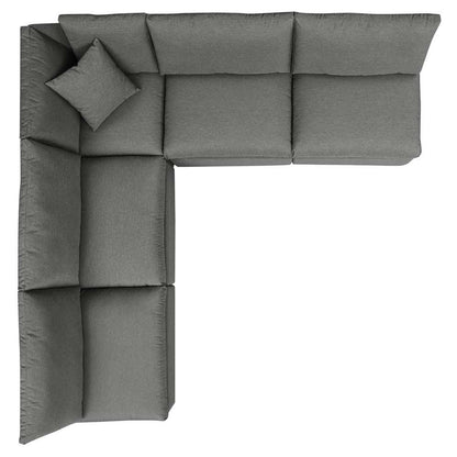 Modway - Commix 5-Piece Outdoor Patio Sectional Sofa - EEI-5587-CHA veiw 3