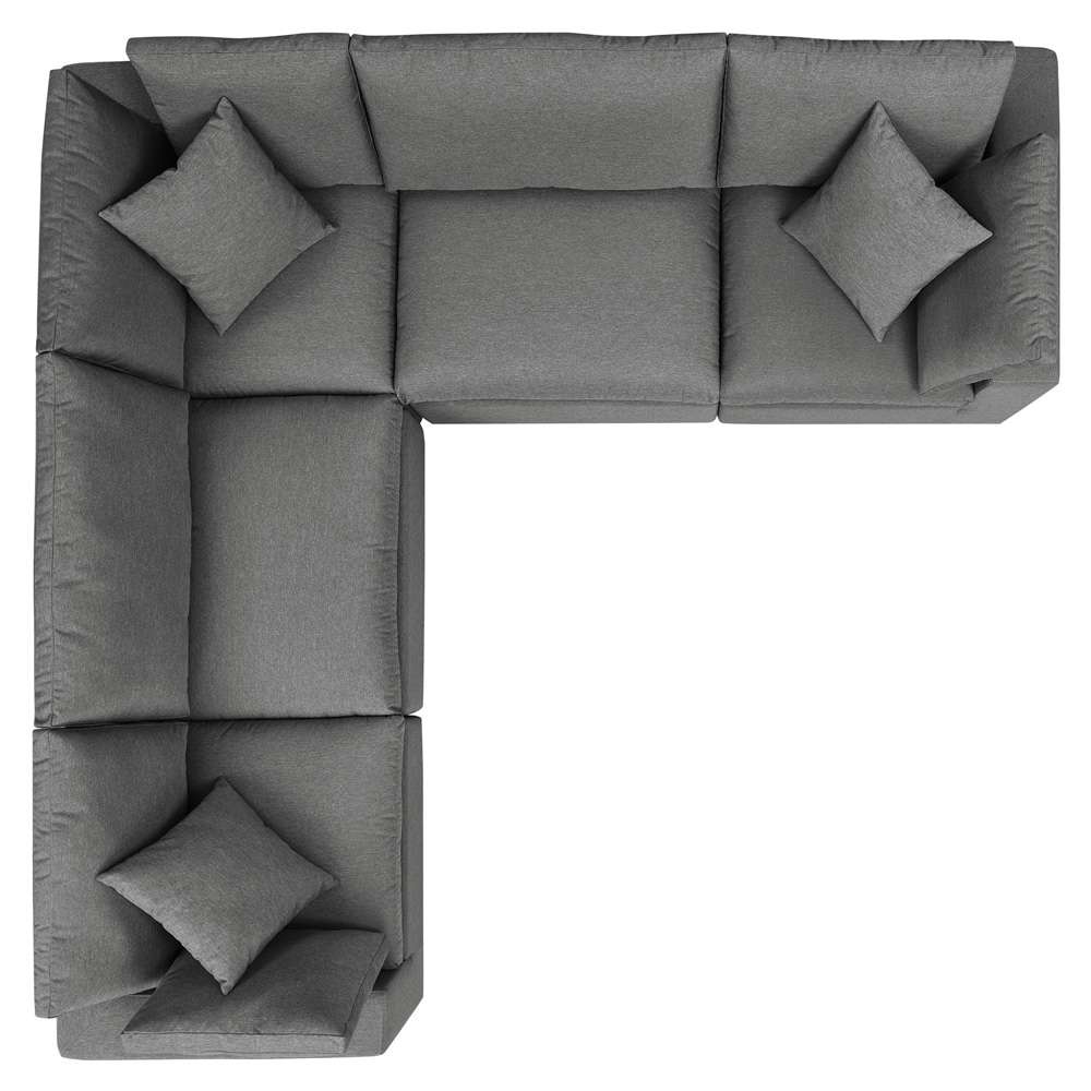 Modway - Commix 5-Piece Outdoor Patio Sectional Sofa - EEI-5589-CHA veiw 3