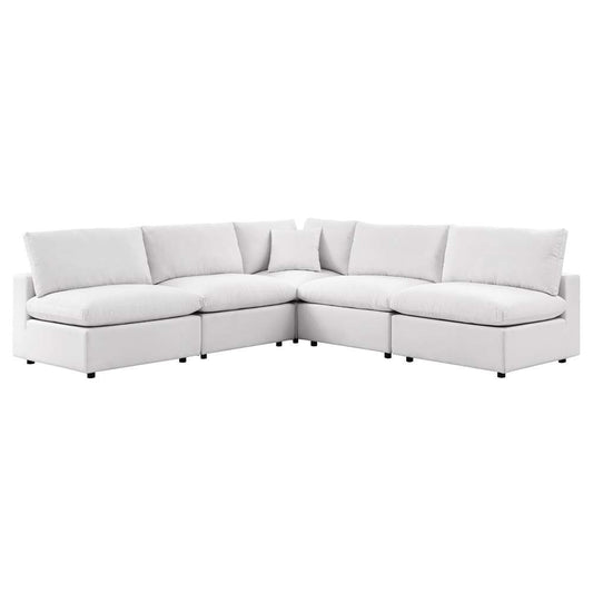 Modway - Commix 5-Piece Outdoor Patio Sectional Sofa - EEI-5587-WHI veiw 2