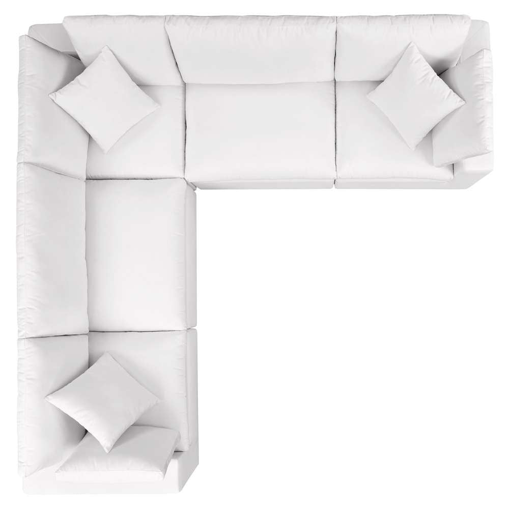 Modway - Commix 5-Piece Outdoor Patio Sectional Sofa - EEI-5589-WHI veiw 3