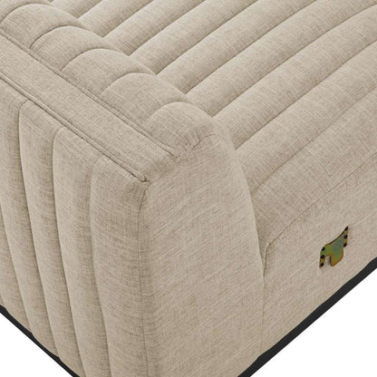 Modway - Conjure Channel Tufted Upholstered Fabric Armless Chair - EEI-5495-BLK-BEI veiw 6