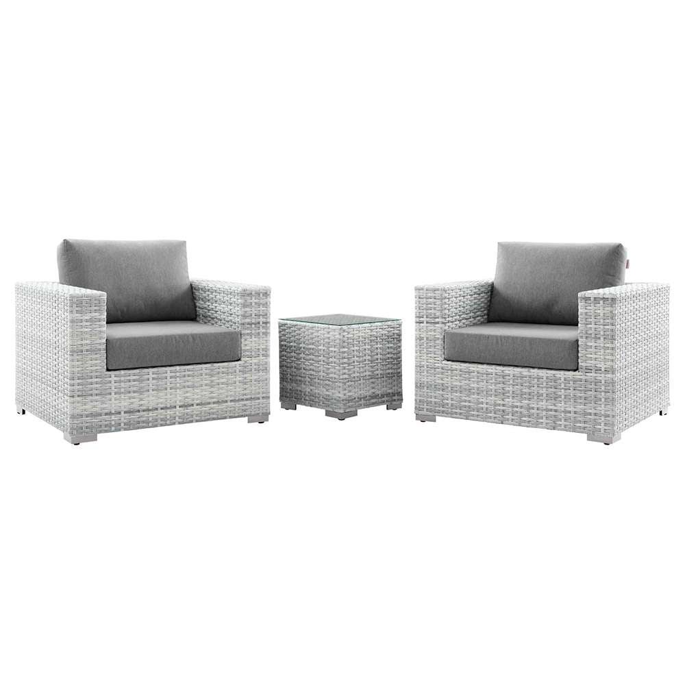 Modway - Convene 3-Piece Outdoor Patio Set - EEI-5444-LGR-GRY veiw 1