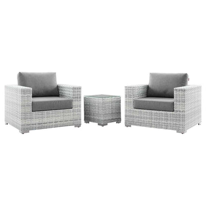Modway - Convene 3-Piece Outdoor Patio Set - EEI-5444-LGR-GRY veiw 2