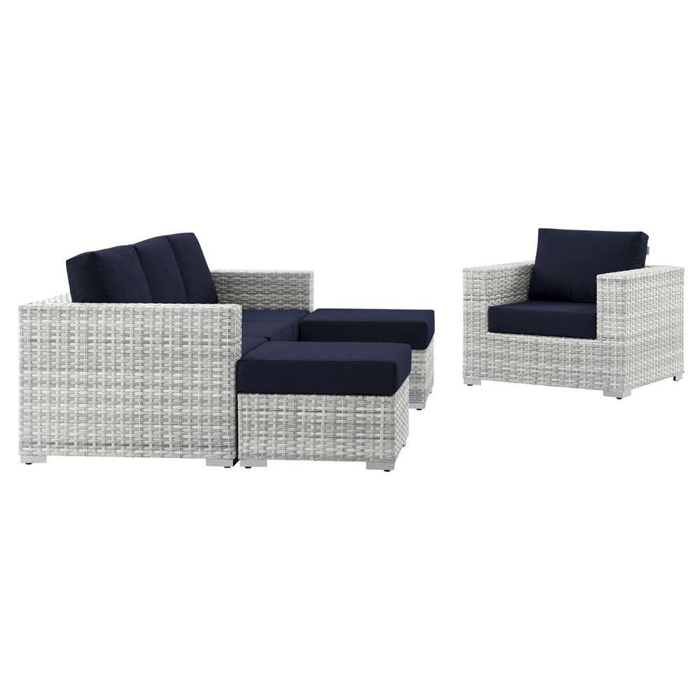 Modway - Convene 4-Piece Outdoor Patio Set - EEI-5451-LGR-NAV veiw 3