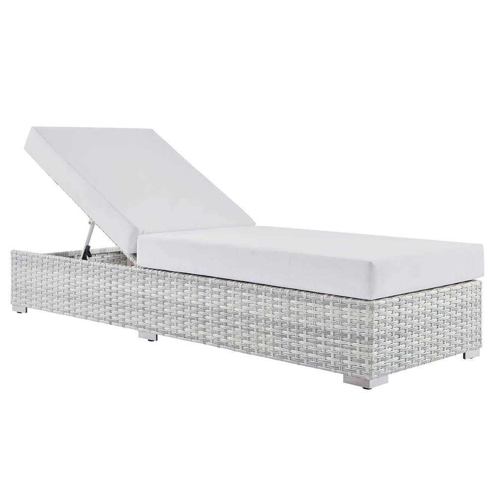 Modway - Convene Outdoor Patio Chaise - EEI-4307-LGR-WHI veiw 1