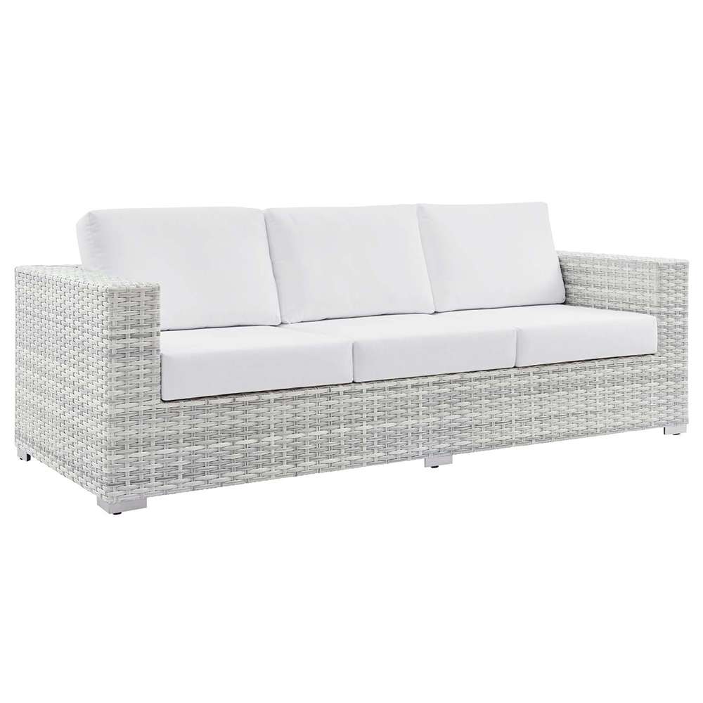 Modway - Convene Outdoor Patio Sofa - EEI-4305-LGR-WHI veiw 1