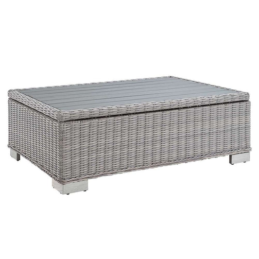 Modway - Conway 45in Outdoor Patio Wicker Rattan Coffee Table - EEI-3982-LGR veiw 1