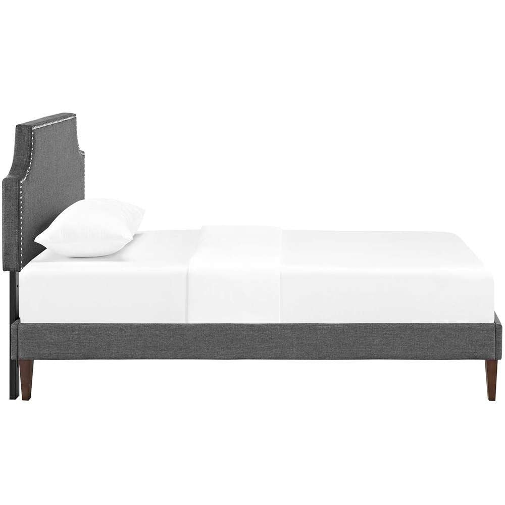 Modway - Corene Twin Fabric Platform Bed with Squared Tapered Legs - MOD-5951-GRY veiw 4