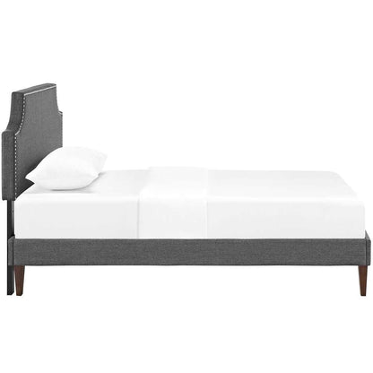 Modway - Corene Twin Fabric Platform Bed with Squared Tapered Legs - MOD-5951-GRY veiw 4
