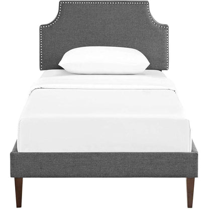 Modway - Corene Twin Fabric Platform Bed with Squared Tapered Legs - MOD-5951-GRY veiw 5