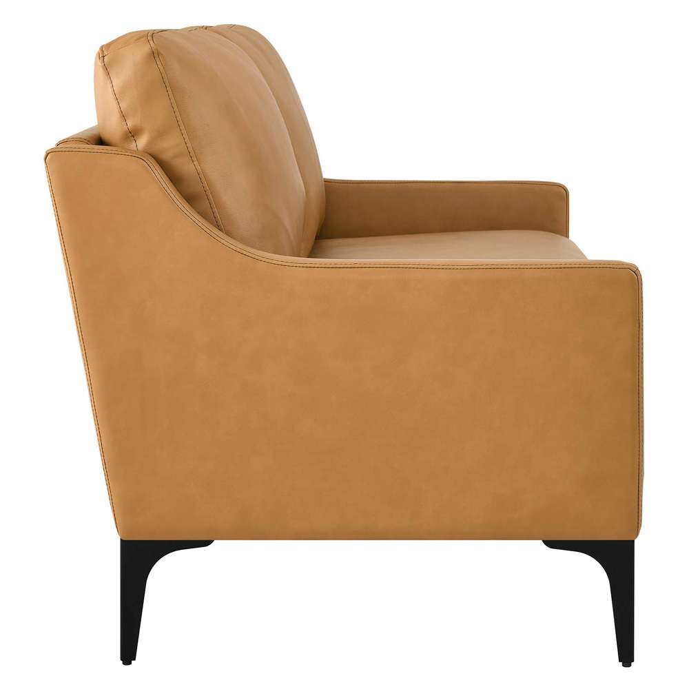 Modway - Corland Leather Loveseat - EEI-6020-TAN veiw 3