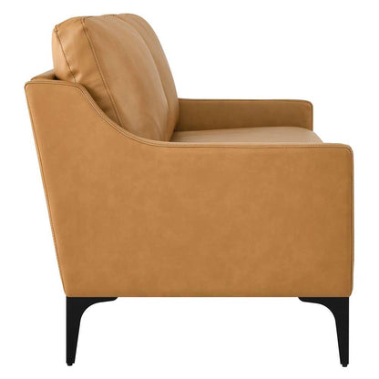 Modway - Corland Leather Loveseat - EEI-6020-TAN veiw 3