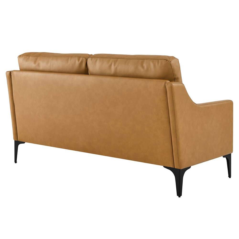 Modway - Corland Leather Loveseat - EEI-6020-TAN veiw 4