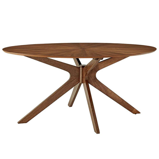 Modway - Crossroads 63in Oval Wood Dining Table - EEI-3848-WAL veiw 1