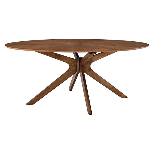 Modway - Crossroads 71in Oval Wood Dining Table - EEI-3849-WAL veiw 1