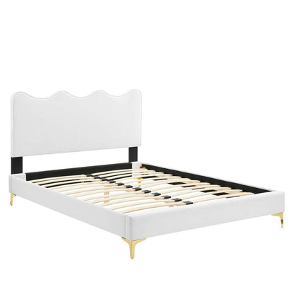 Modway - Current Performance Velvet Full Platform Bed - MOD-6730-WHI veiw 4