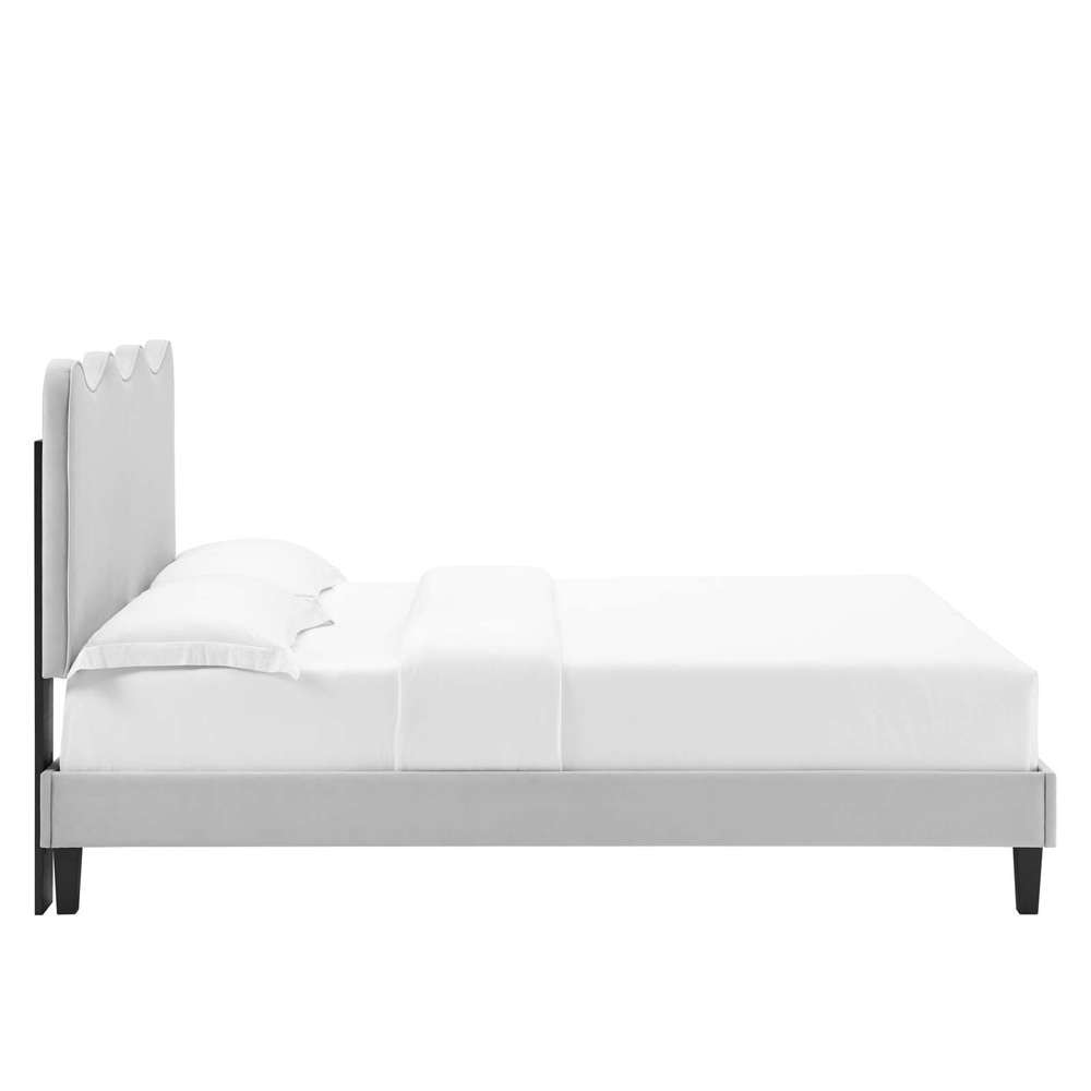 Modway - Current Performance Velvet King Platform Bed - MOD-6738-LGR veiw 3