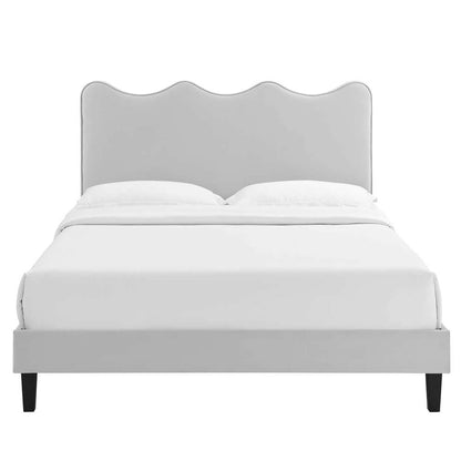 Modway - Current Performance Velvet King Platform Bed - MOD-6738-LGR veiw 6