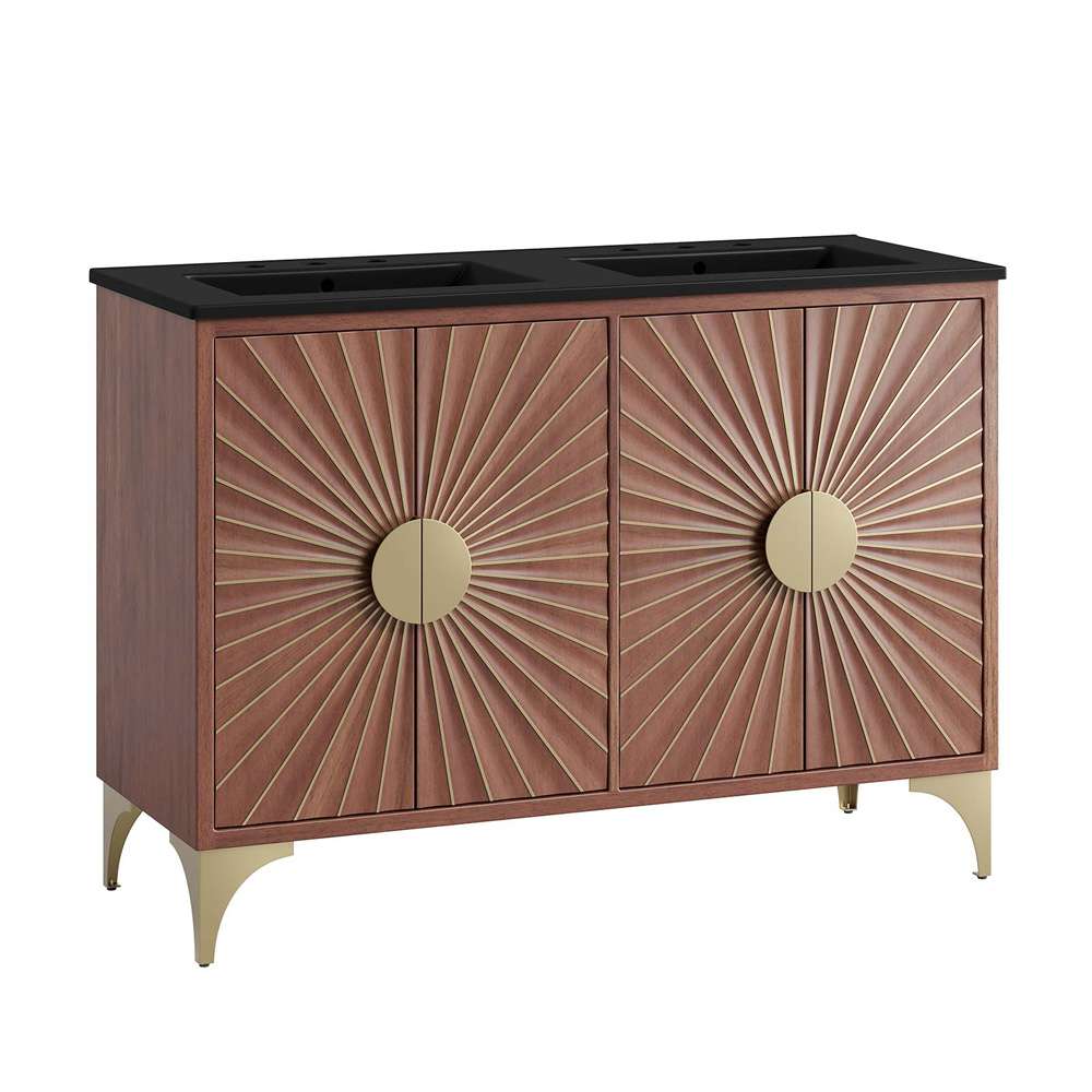 Modway - Daylight 48in Double Sink Bathroom Vanity - EEI-6308-BLK-WAL veiw 2