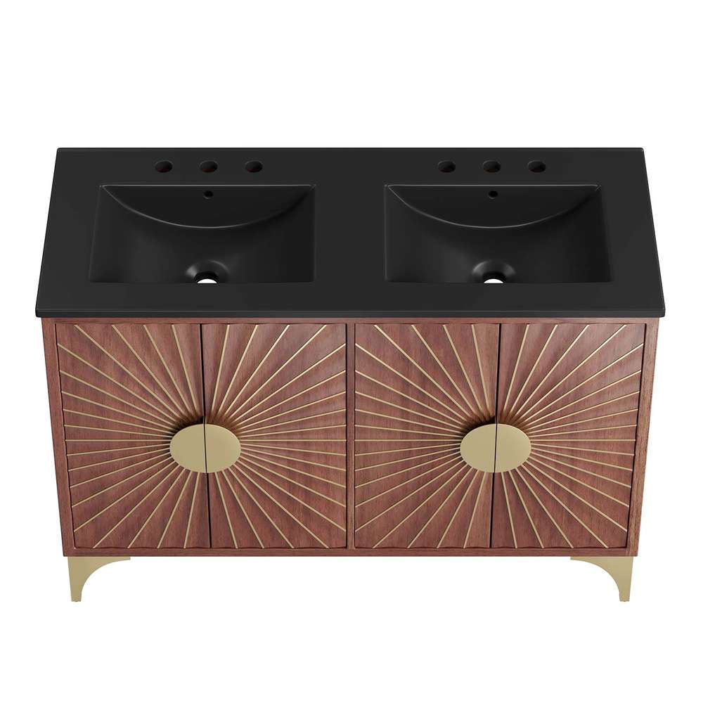 Modway - Daylight 48in Double Sink Bathroom Vanity - EEI-6308-BLK-WAL veiw 4