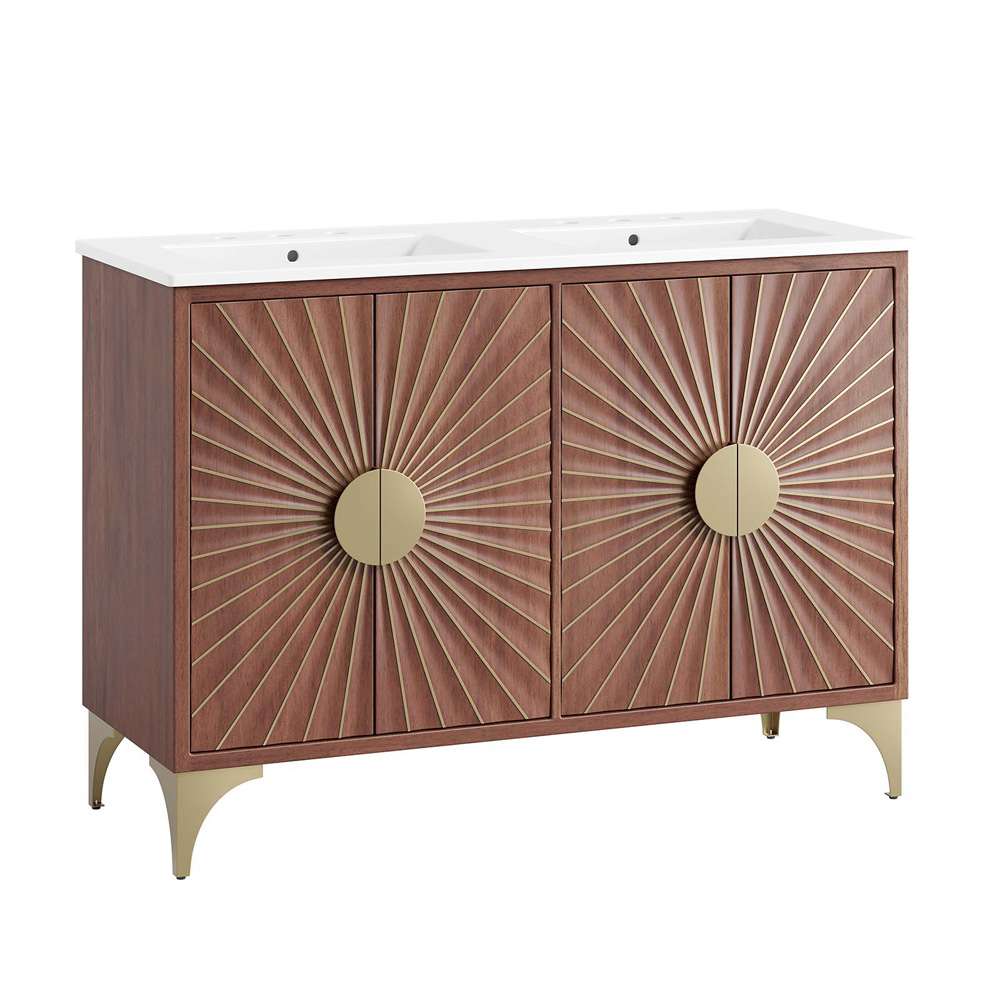 Modway - Daylight 48in Double Sink Bathroom Vanity - EEI-6306-WHI-WAL veiw 2