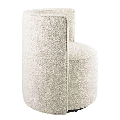 Modway - Della Boucle Fabric Swivel Chair in Ivory - EEI-6223-IVO veiw 3