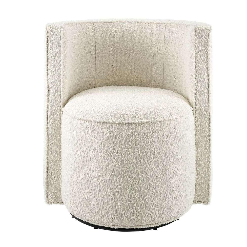Modway - Della Boucle Fabric Swivel Chair in Ivory - EEI-6223-IVO veiw 5