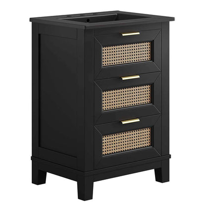 Modway - Dixie 24in Solid Wood Bathroom Vanity Cabinet - EEI-6724-BLK-BLK veiw 1