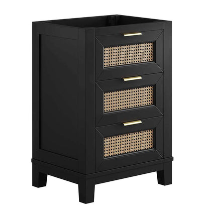 Modway - Dixie 24in Solid Wood Bathroom Vanity Cabinet (Sink Basin Not Included) - EEI-6625-BLK veiw 1
