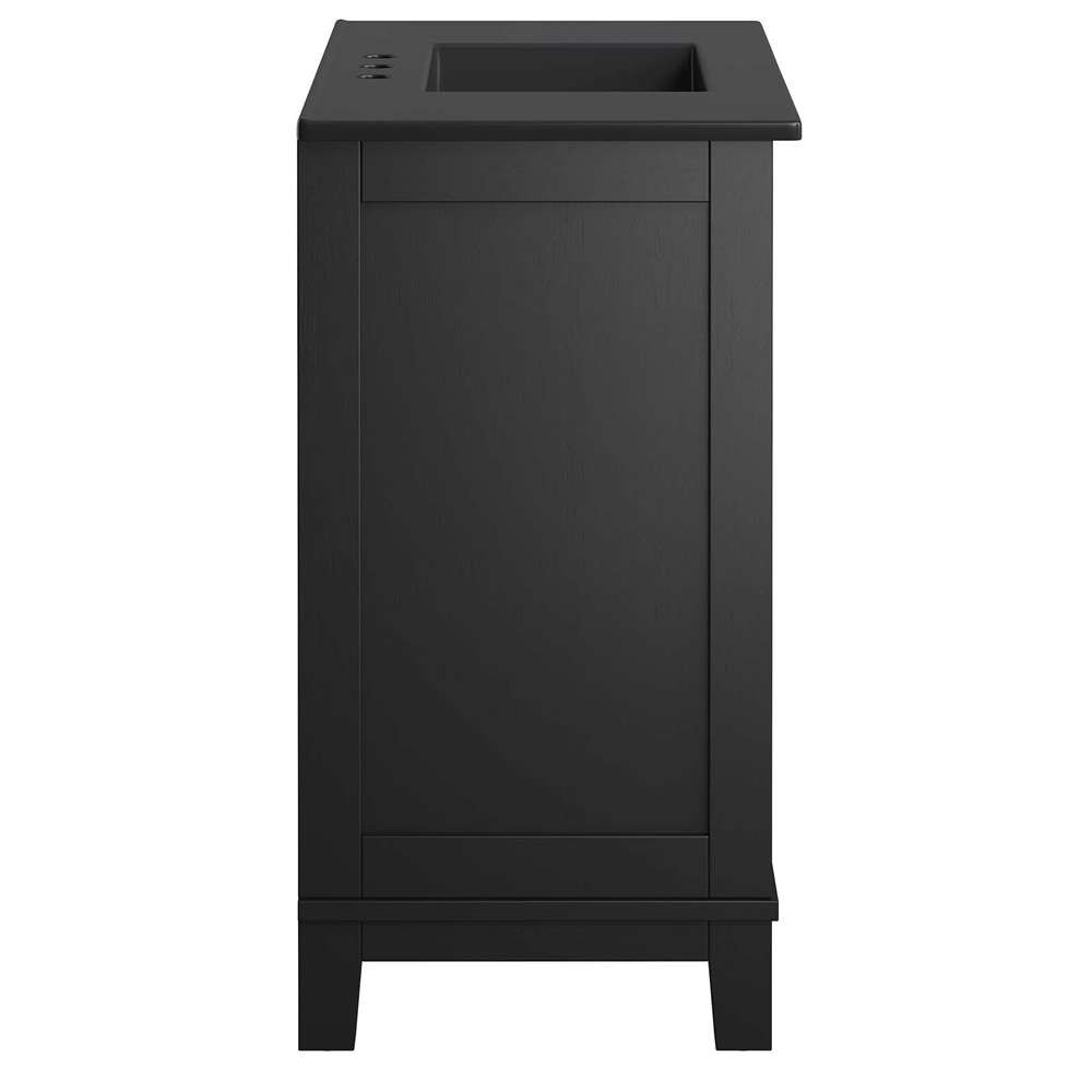 Modway - Dixie 36in Solid Wood Bathroom Vanity Cabinet - EEI-6726-BLK-BLK veiw 3