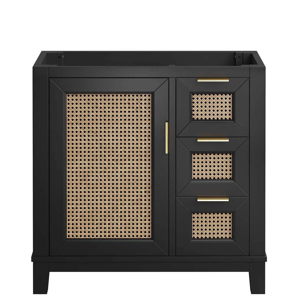 Modway - Dixie 36in Solid Wood Bathroom Vanity Cabinet (Sink Basin Not Included) - EEI-6626-BLK veiw 5