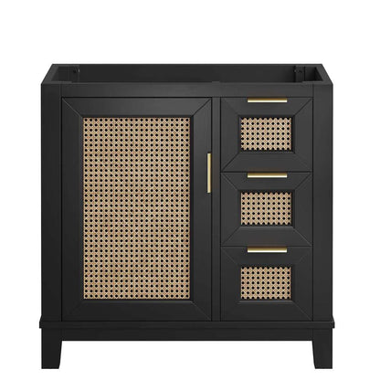 Modway - Dixie 36in Solid Wood Bathroom Vanity Cabinet (Sink Basin Not Included) - EEI-6626-BLK veiw 5