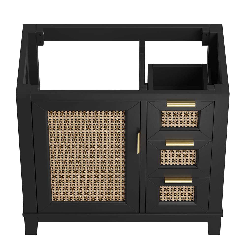 Modway - Dixie 36in Solid Wood Bathroom Vanity Cabinet (Sink Basin Not Included) - EEI-6626-BLK veiw 6