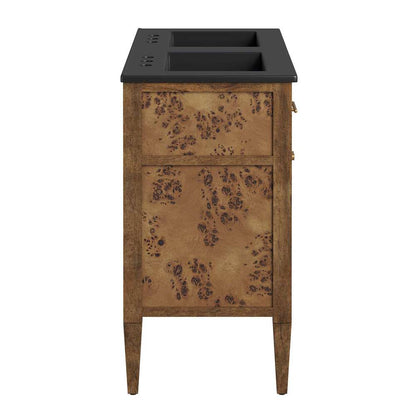 Modway - Elysian 48in Wood Double Sink Bathroom Vanity - EEI-6457-BLK-BRN veiw 3