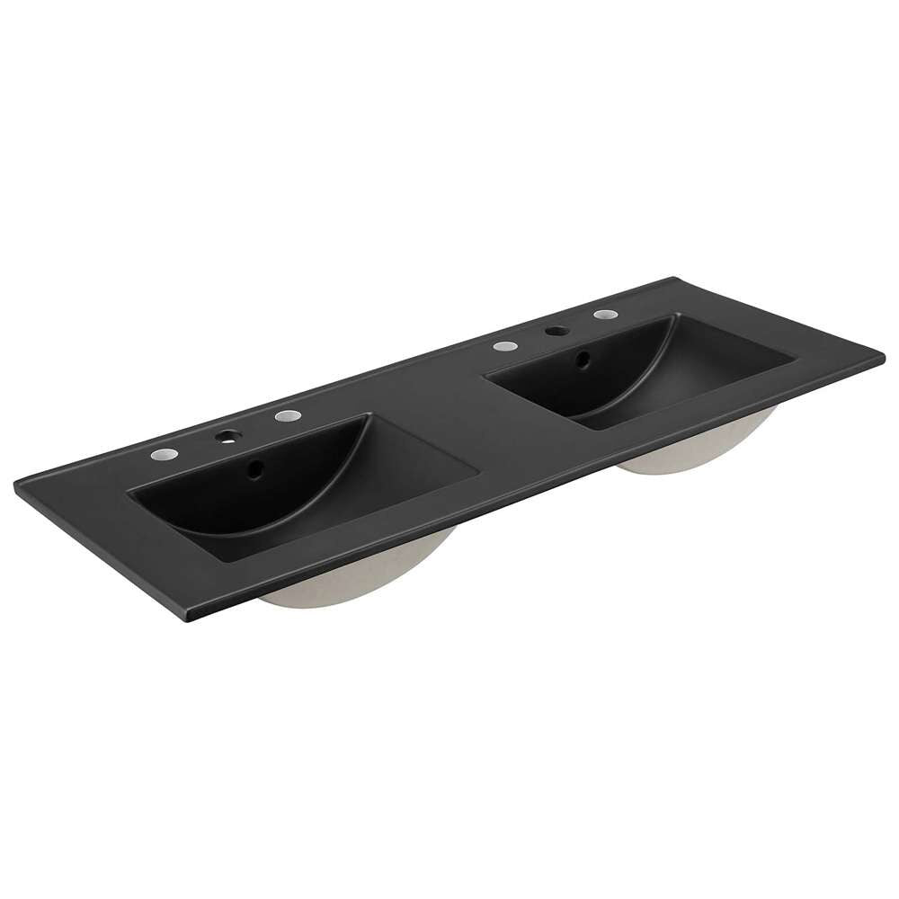 Modway - Elysian 48in Wood Double Sink Bathroom Vanity - EEI-6457-BLK-BRN veiw 5
