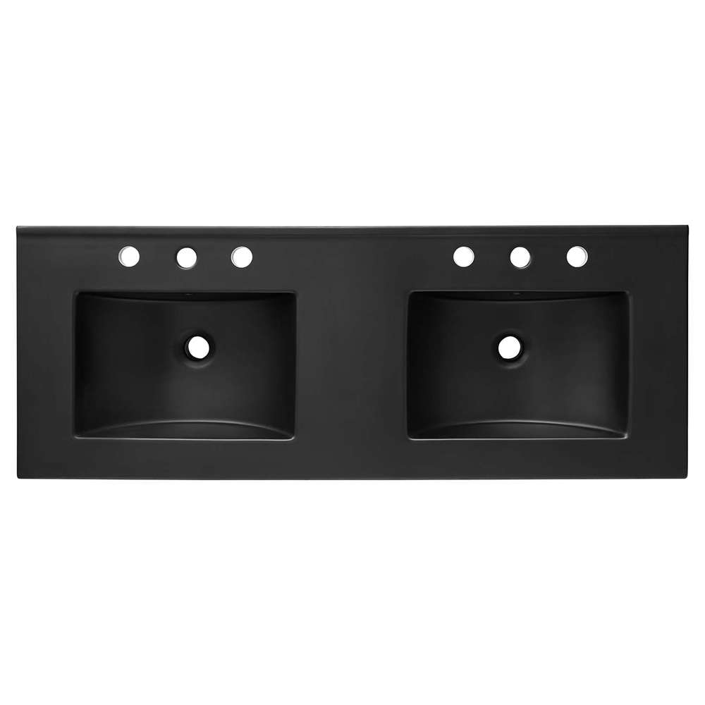 Modway - Elysian 48in Wood Double Sink Bathroom Vanity - EEI-6457-BLK-BRN veiw 6