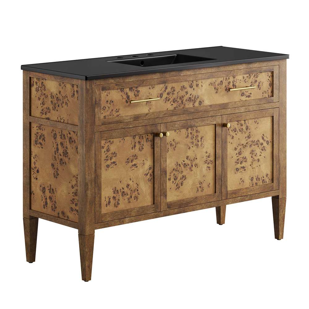 Modway - Elysian 48in Wood Single Sink Bathroom Vanity - EEI-6453-BLK-BRN veiw 2