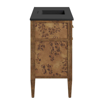 Modway - Elysian 48in Wood Single Sink Bathroom Vanity - EEI-6453-BLK-BRN veiw 3