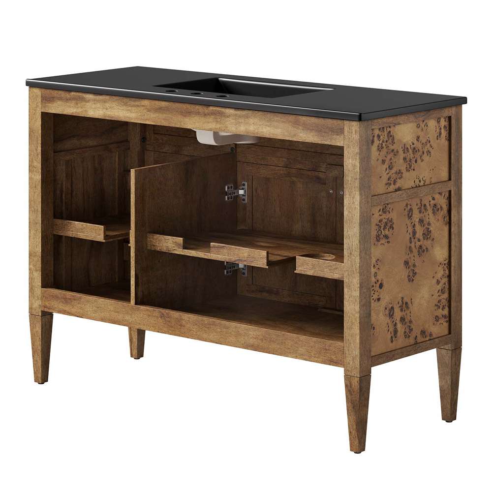 Modway - Elysian 48in Wood Single Sink Bathroom Vanity - EEI-6453-BLK-BRN veiw 4