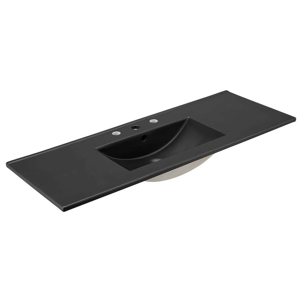 Modway - Elysian 48in Wood Single Sink Bathroom Vanity - EEI-6453-BLK-BRN veiw 5
