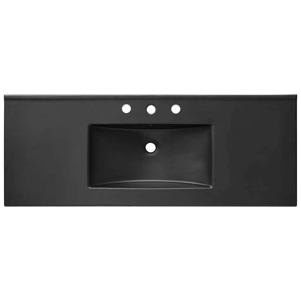 Modway - Elysian 48in Wood Single Sink Bathroom Vanity - EEI-6453-BLK-BRN veiw 6