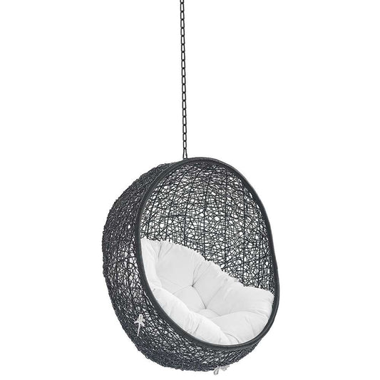 Modway - Encase Sunbrella Fabric Swing Outdoor Patio Lounge Chair Without Stand - EEI-3635-BLK-WHI view 1