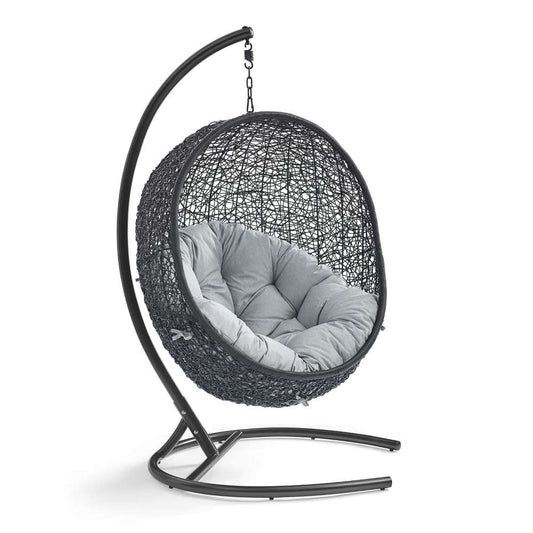 Modway - Encase Swing Outdoor Patio Lounge Chair - EEI-739-GRY-SET view 2