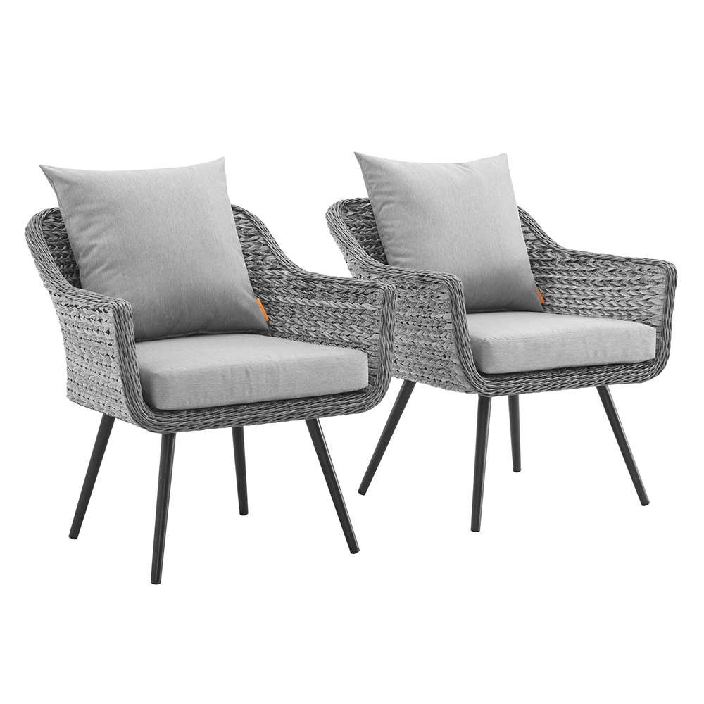 Modway - Endeavor Armchair Outdoor Patio Wicker Rattan (Set of 2) - EEI-3176-GRY-GRY-SET veiw 1
