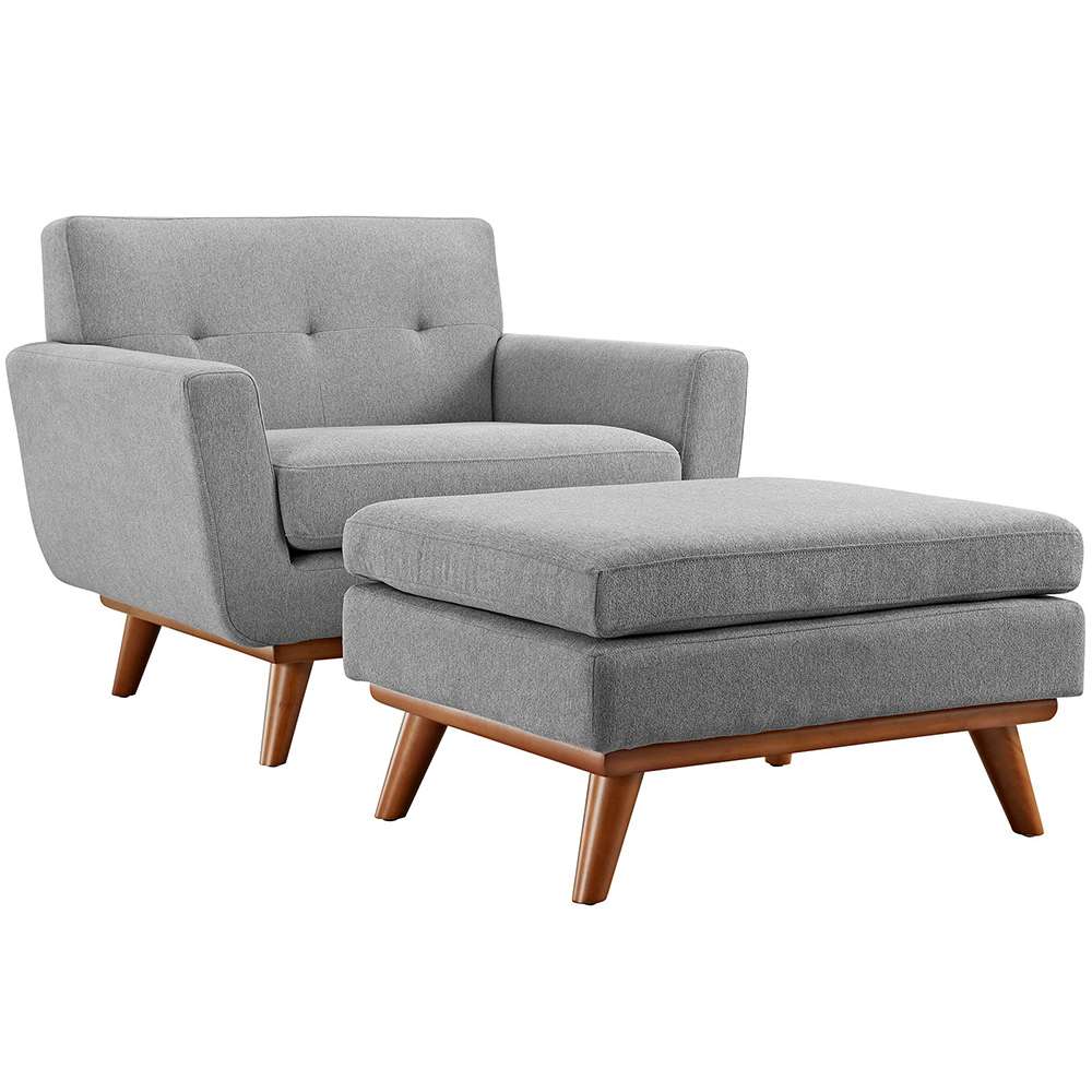 Modway - Engage 2 Piece Armchair and Ottoman - EEI-2187-GRY-SET veiw 1