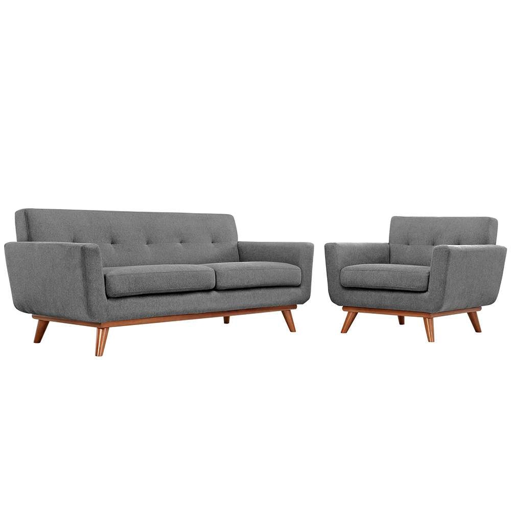 Modway - Engage Armchair and Loveseat (Set of 2) - EEI-1346-GRY veiw 1