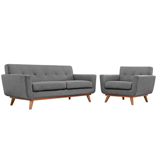 Modway - Engage Armchair and Loveseat (Set of 2) - EEI-1346-GRY veiw 1