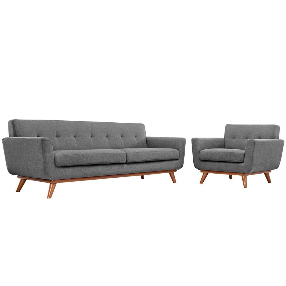 Modway - Engage Armchair and Sofa (Set of 2) - EEI-1344-GRY veiw 1