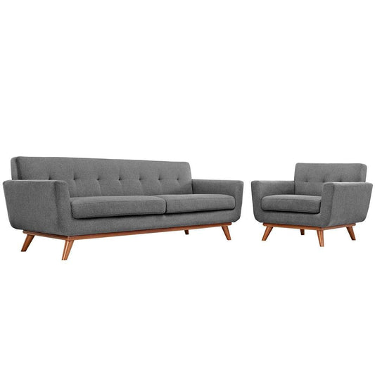Modway - Engage Armchair and Sofa (Set of 2) - EEI-1344-GRY veiw 1