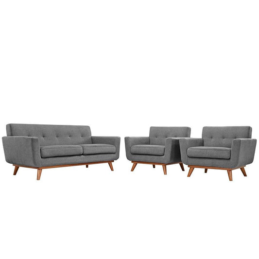 Modway - Engage Armchairs and Loveseat - 3 Piece Set - EEI-1347-GRY veiw 1